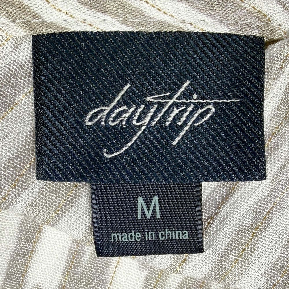 Daytrip Blouse / Shirt / Top - Womens Medium Taupe / White / Gold - #49535-K2 - Picture 3 of 3